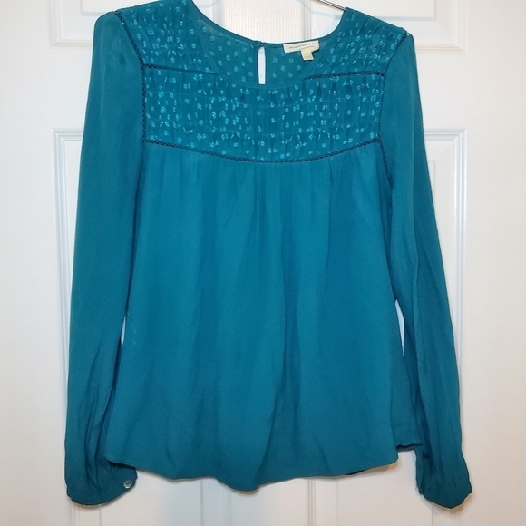 ANTHROPOLOGIE | Meadow Rue Vivie Blouse Teal Boho - Picture 2 of 9